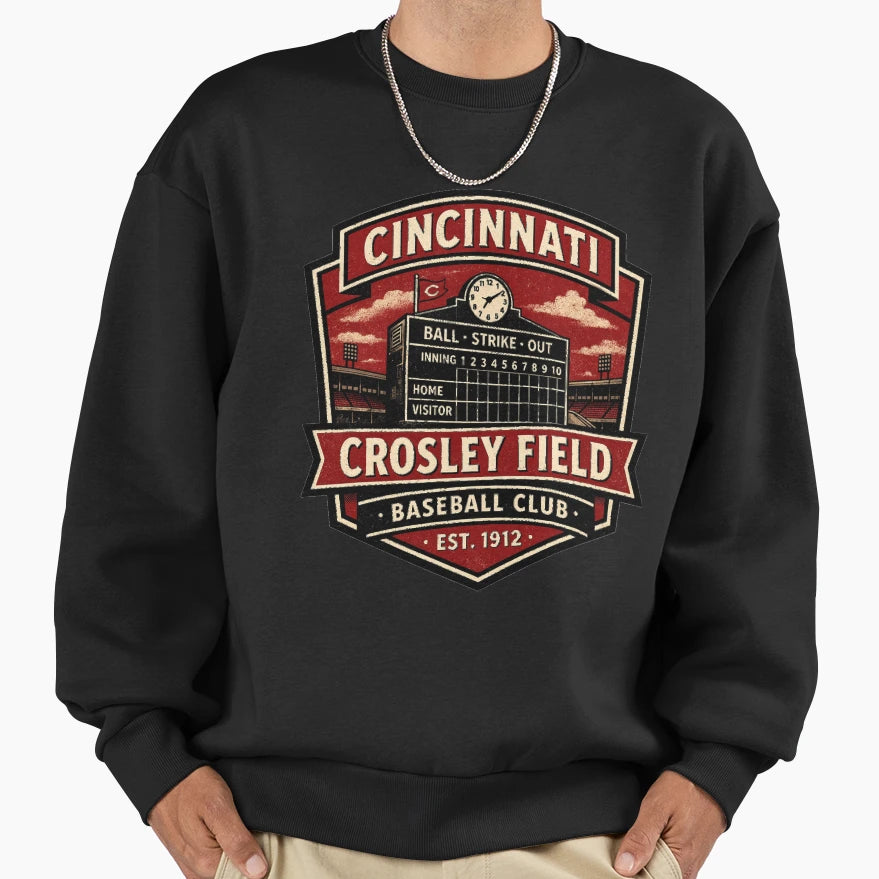 Crosley Field Cincinnati Baseball T-Shirt - Minimalist Print Men Women - T-Shirt, Sweatshirt, Hoodie