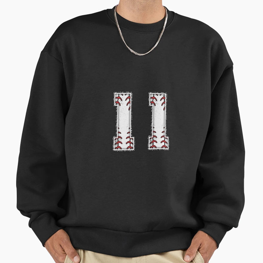 Baseball Number 11 Sweatshirt - Custom Art Print Unisex - T-Shirt, Sweatshirt, Hoodie