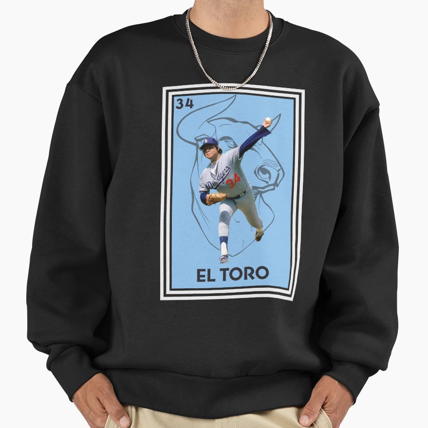 Fernando Valenzuela El Toro Sweatshirt - Trendy Graphic for Adults - T-Shirt, Sweatshirt, Hoodie