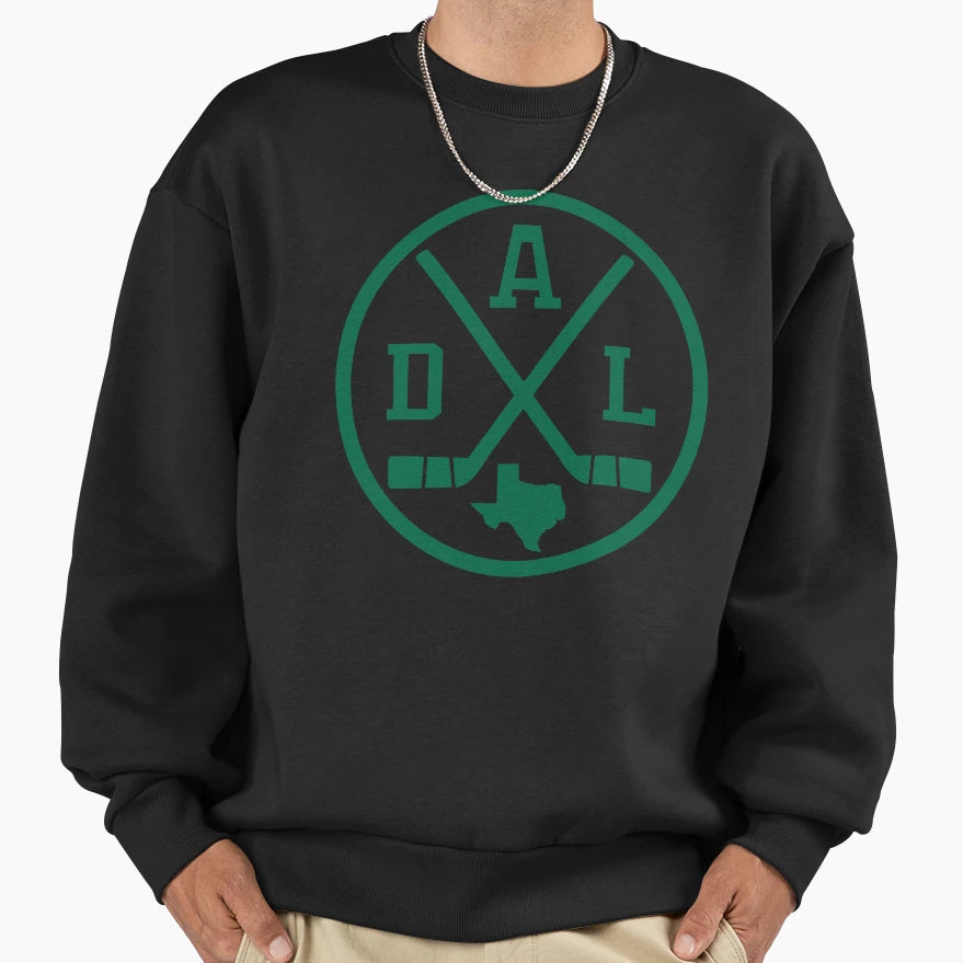 Dallas Hockey Emblem Dal Sweatshirt - Custom Art Print Men Women - T-Shirt, Sweatshirt, Hoodie