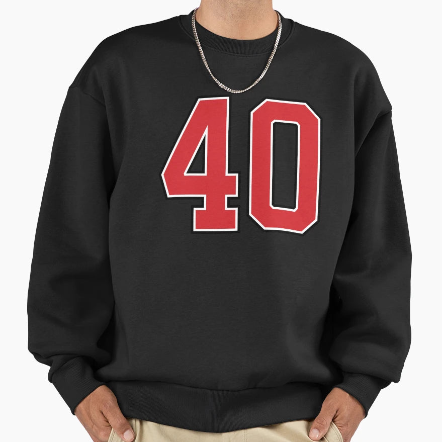 Sports Number 40 Red Black Color Sweatshirt - Trendy Graphic for Adults - T-Shirt, Sweatshirt, Hoodie