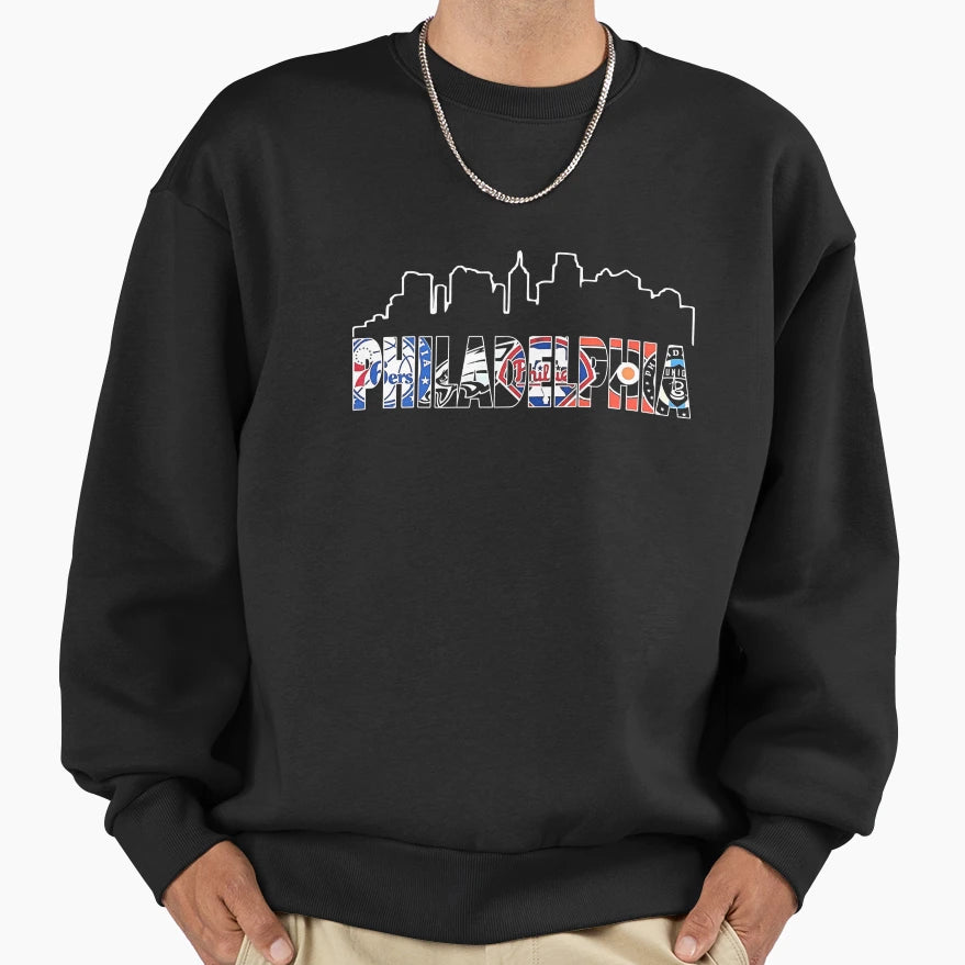 Philadelphia Sports Skyline Sweatshirt - Novelty Apparel for Adults - T-Shirt, Sweatshirt, Hoodie
