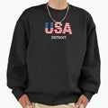 Detroit Usa Flag Sweatshirt - Custom Art Print for Adults - T-Shirt, Sweatshirt, Hoodie