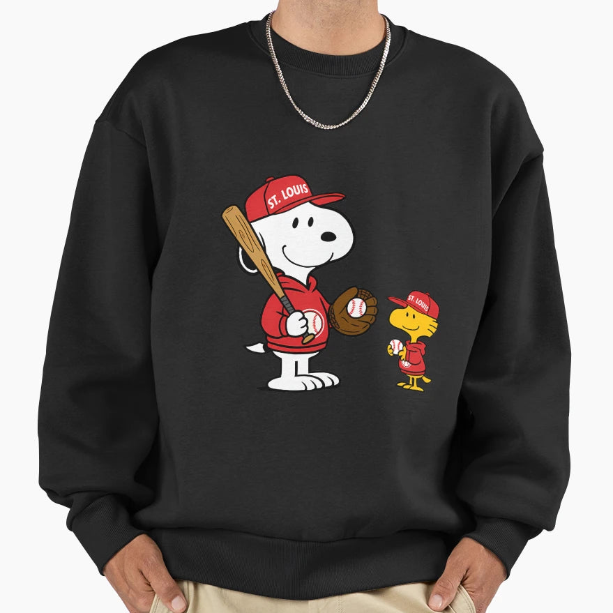 St Louis Cardinals Snoopy And Sweatshirt - Unique Graphic Men Women - T-Shirt, Sweatshirt, Hoodie