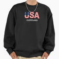 Cleveland Usa Flag Sweatshirt - Streetwear Style Unisex - T-Shirt, Sweatshirt, Hoodie