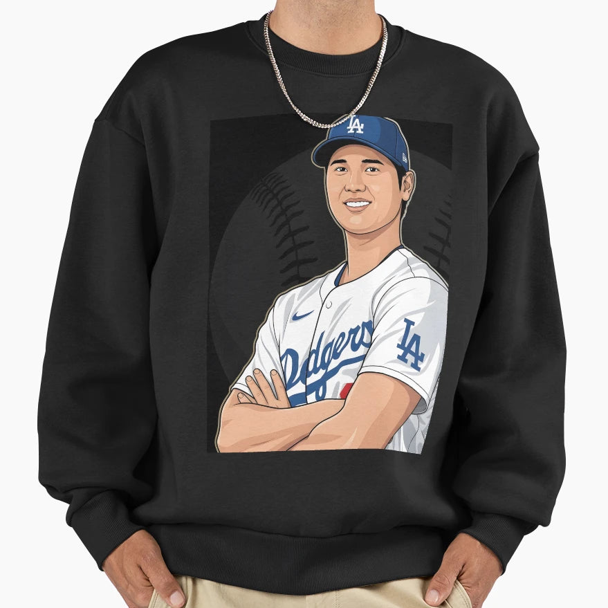 Shohei Ohtani Vector Illustration Sweatshirt - Aesthetic Graphic Unisex - T-Shirt, Sweatshirt, Hoodie