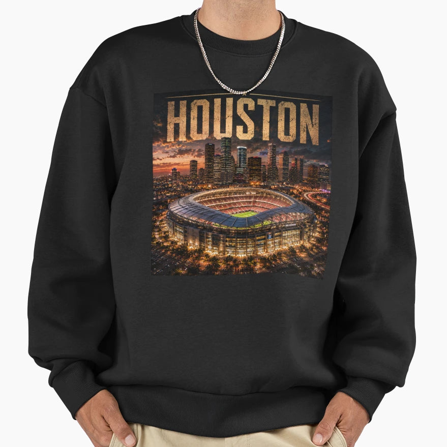 Houston Stadium Texas Cinematic Sweatshirt - Graphic Print Men Women - T-Shirt, Sweatshirt, Hoodie