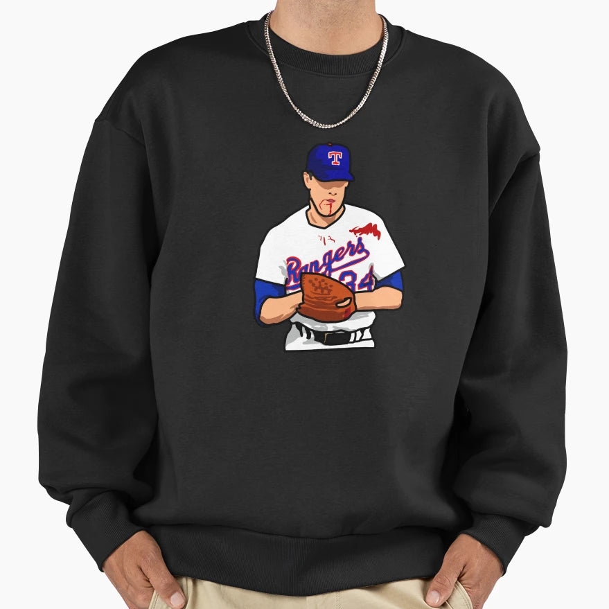 Nolan Ryan Bloody Lip Sweatshirt - Fun Novelty Design Unisex - T-Shirt, Sweatshirt, Hoodie
