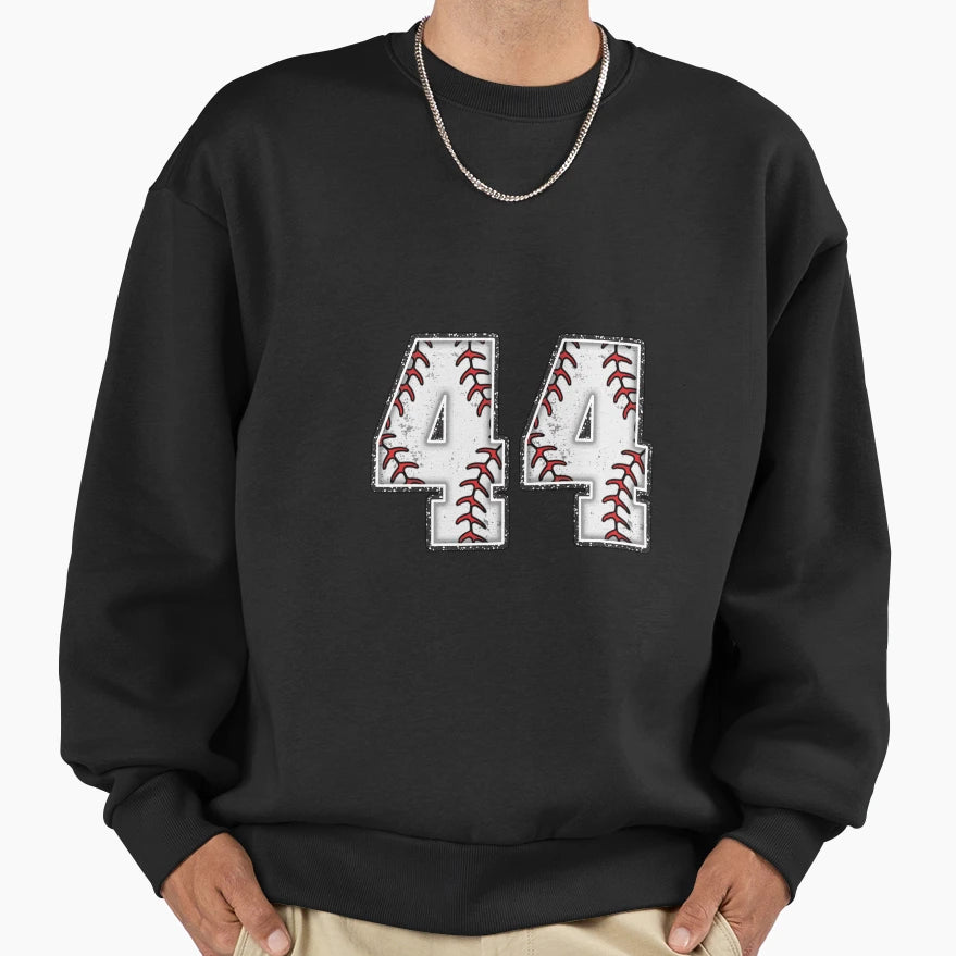 Baseball Number 44 Sweatshirt - Casual Everyday Wear for Adults - T-Shirt, Sweatshirt, Hoodie