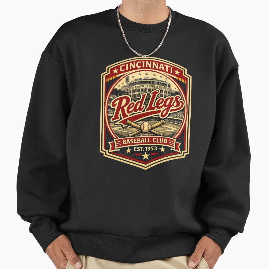 Defunct Cincinnati Red Legs Baseball T-Shirt - Fun Novelty Design Unisex - T-Shirt, Sweatshirt, Hoodie