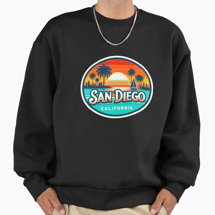San Diego California Sweatshirt - Custom Art Print Men Women - T-Shirt, Sweatshirt, Hoodie
