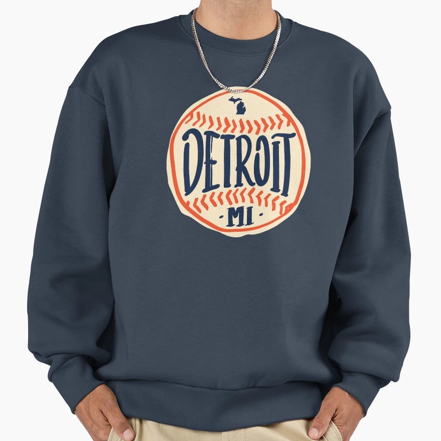 Detroit Michigan Hand Drawn Sweatshirt - Aesthetic Graphic for Adults - T-Shirt, Sweatshirt, Hoodie