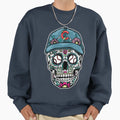 Sugar Skull Chicago Baseball Sweatshirt - Minimalist Print for Adults - T-Shirt, Sweatshirt, Hoodie