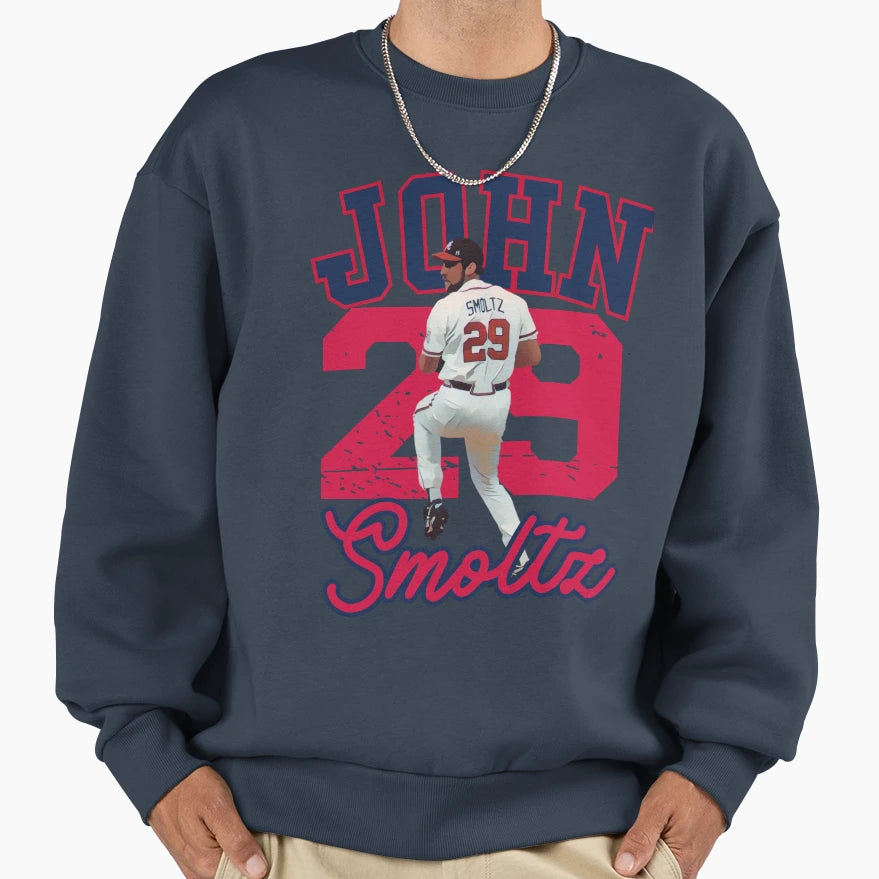 John Smoltz 29 Baseball Legend Sweatshirt - Fun Novelty Design for Adults - T-Shirt, Sweatshirt, Hoodie