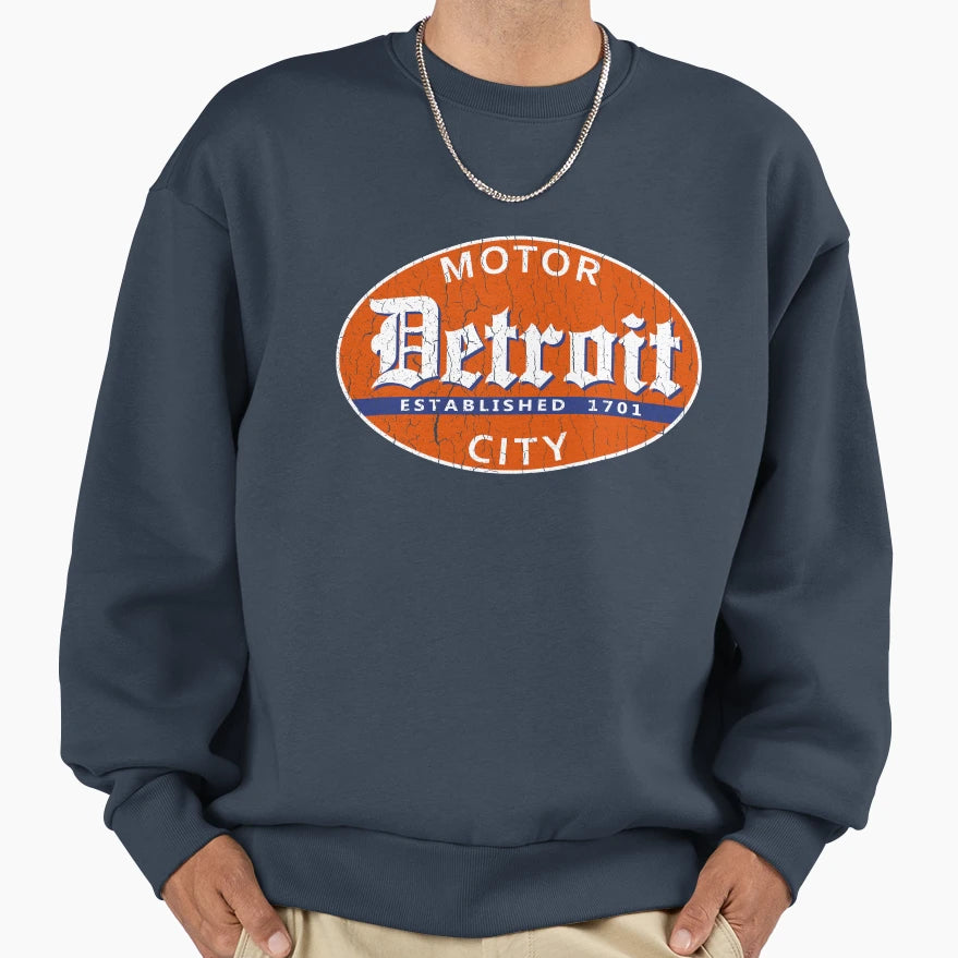 Detroit Distressed Sweatshirt - Unique Graphic Unisex - T-Shirt, Sweatshirt, Hoodie