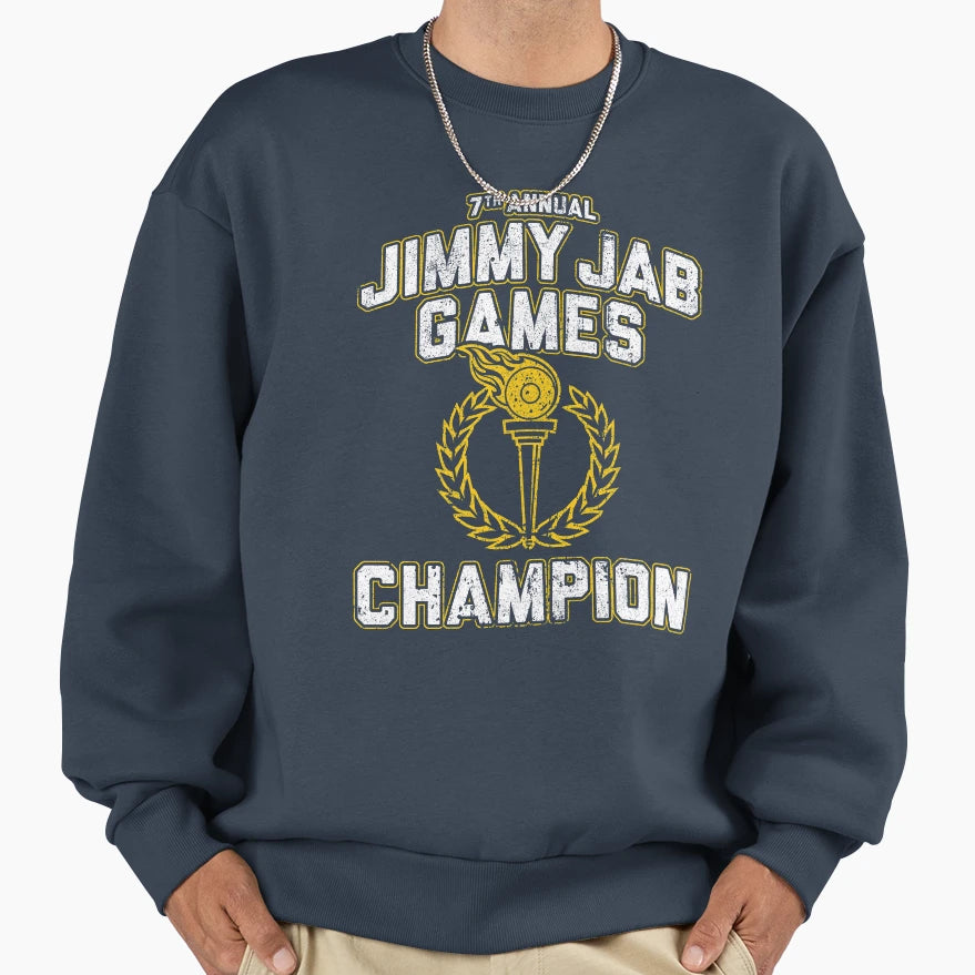 Jimmy Jab Games Champion Sweatshirt - Aesthetic Graphic for Adults - T-Shirt, Sweatshirt, Hoodie