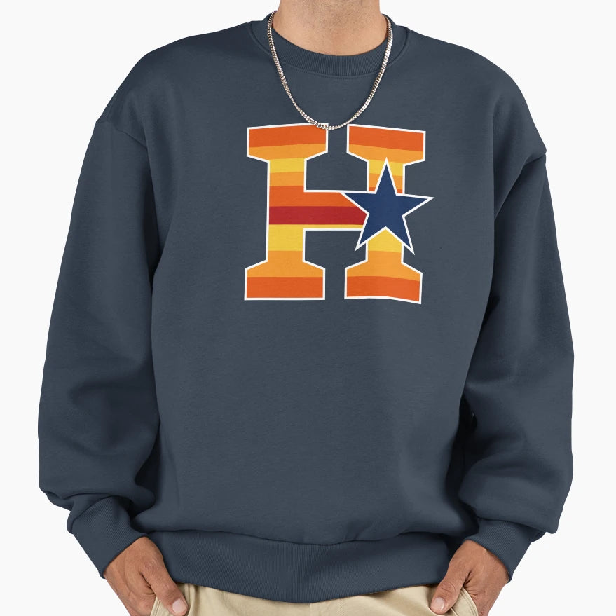 Houston Lone Star Baseball Sweatshirt - Unique Graphic Men Women - T-Shirt, Sweatshirt, Hoodie