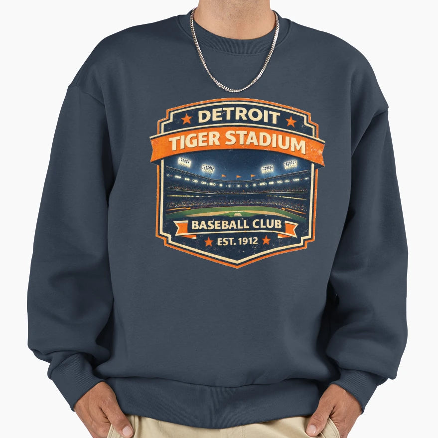 Detroit Baseball Stadium Tiger T-Shirt - Novelty Apparel for Adults - T-Shirt, Sweatshirt, Hoodie