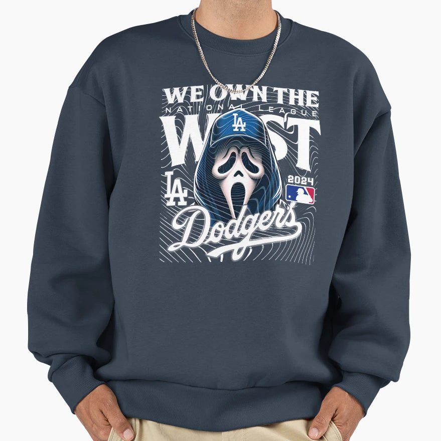 La Baseball Ghost Face We Own West Sweatshirt - Casual Everyday Wear Unisex - T-Shirt, Sweatshirt, Hoodie