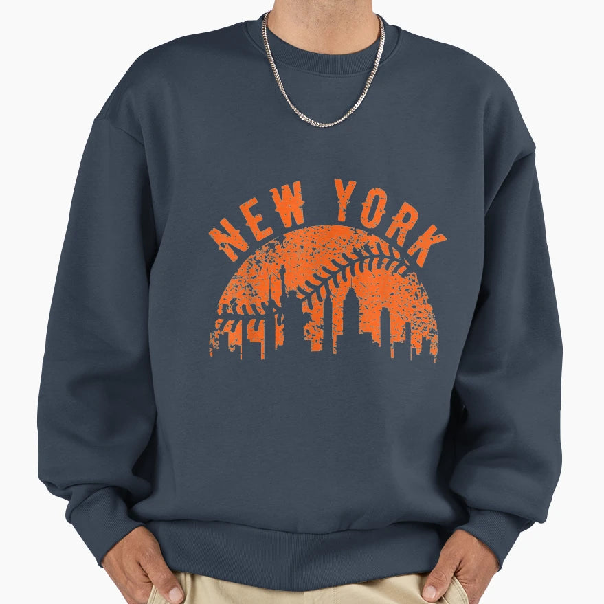 New York Ny Skyline City Baseball Sweatshirt - Unique Graphic Men Women - T-Shirt, Sweatshirt, Hoodie