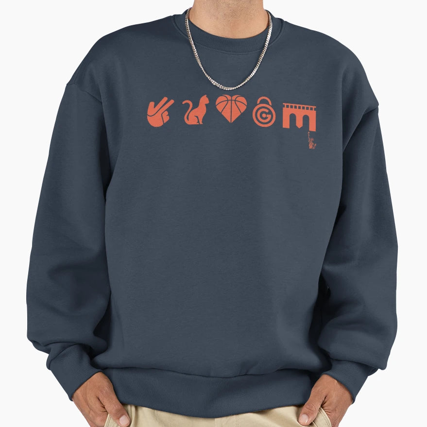 Knicks Starting Five 5 Emojis Sweatshirt - Fun Novelty Design Men Women - T-Shirt, Sweatshirt, Hoodie
