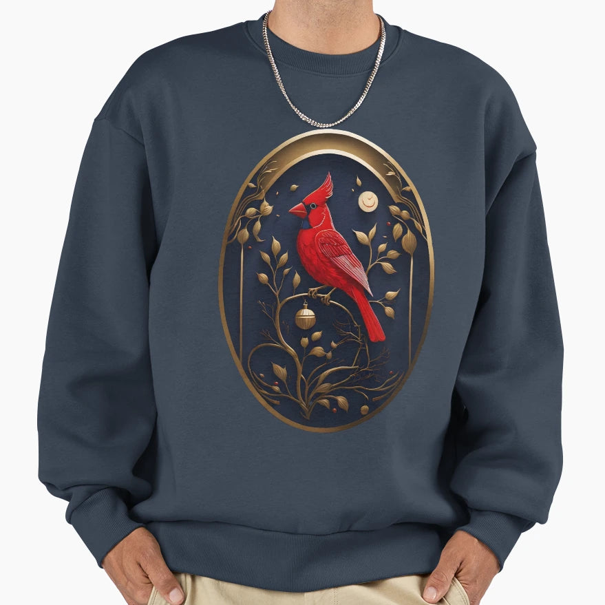 Red Cardinal Sophisticated Sweatshirt - Minimalist Print Men Women - T-Shirt, Sweatshirt, Hoodie