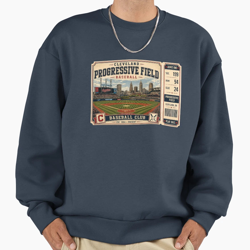 Cleveland Progressive Field Ticket T-Shirt - Fun Novelty Design Unisex - T-Shirt, Sweatshirt, Hoodie