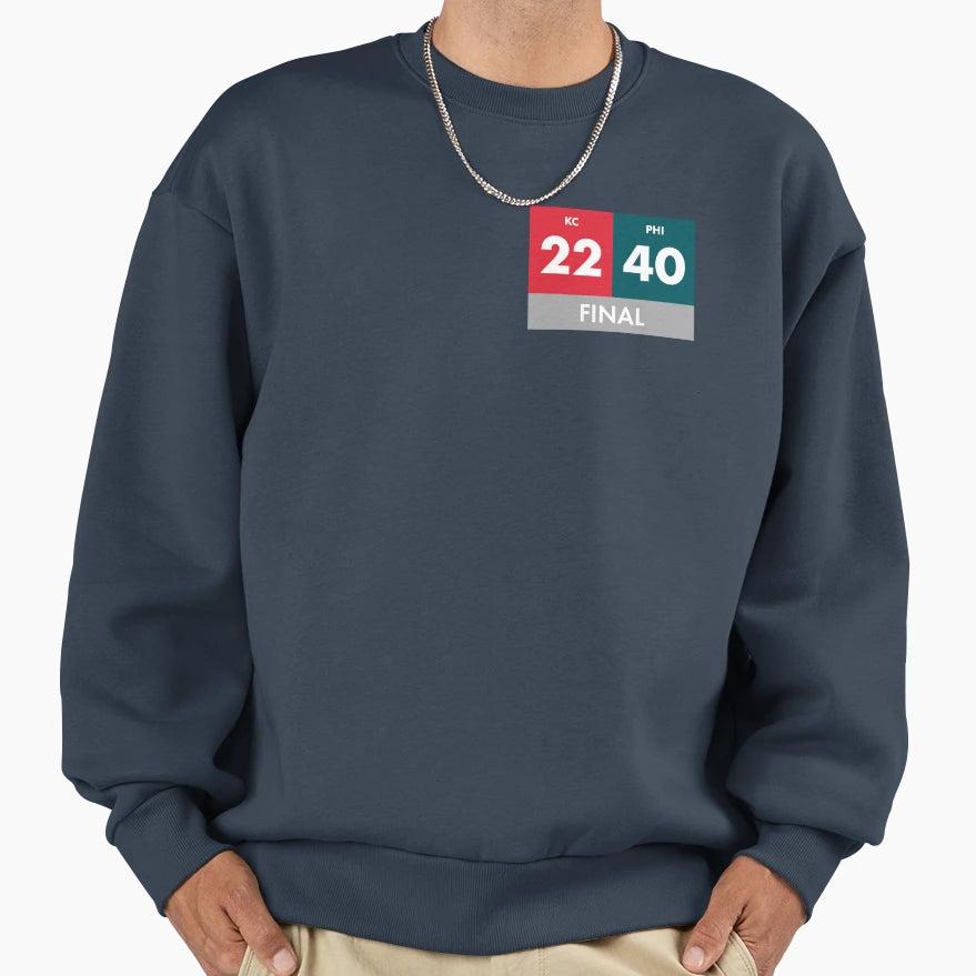 Super Bowl Lix Final Score Sweatshirt - Graphic Print Men Women - T-Shirt, Sweatshirt, Hoodie