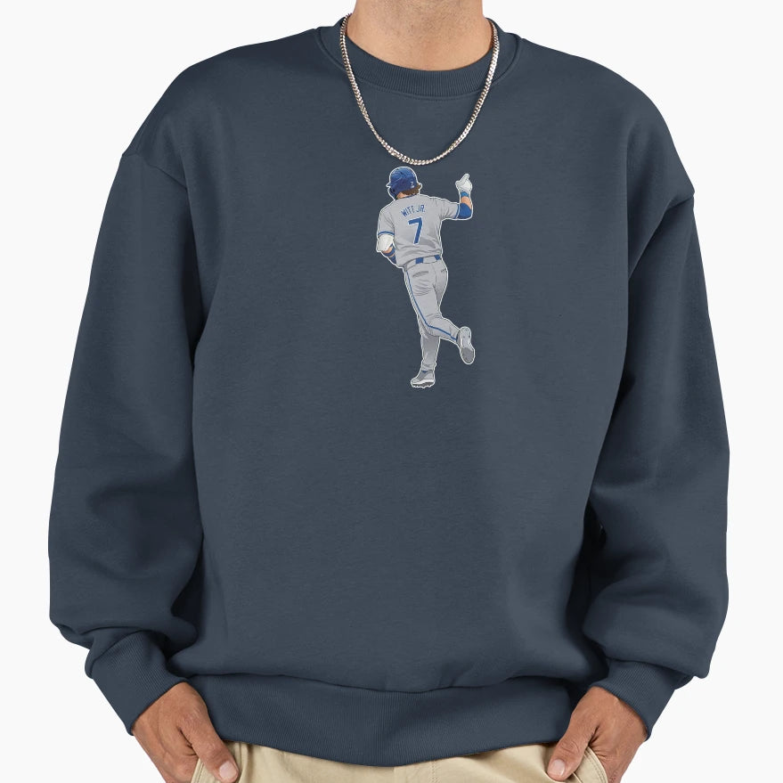 Bobby Witt Jr 7 Running Celebration Sweatshirt - Novelty Apparel Men Women - T-Shirt, Sweatshirt, Hoodie