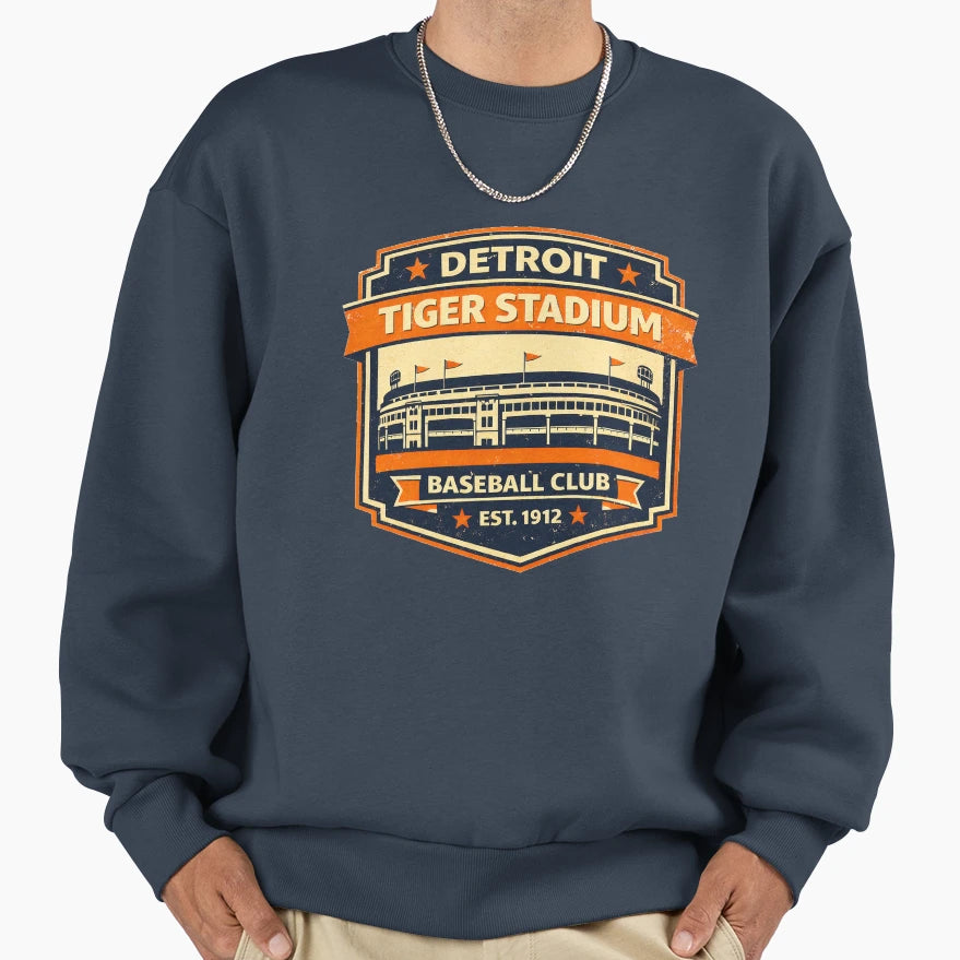 Detroit Baseball Stadium Tiger T-Shirt - Custom Art Print Men Women - T-Shirt, Sweatshirt, Hoodie
