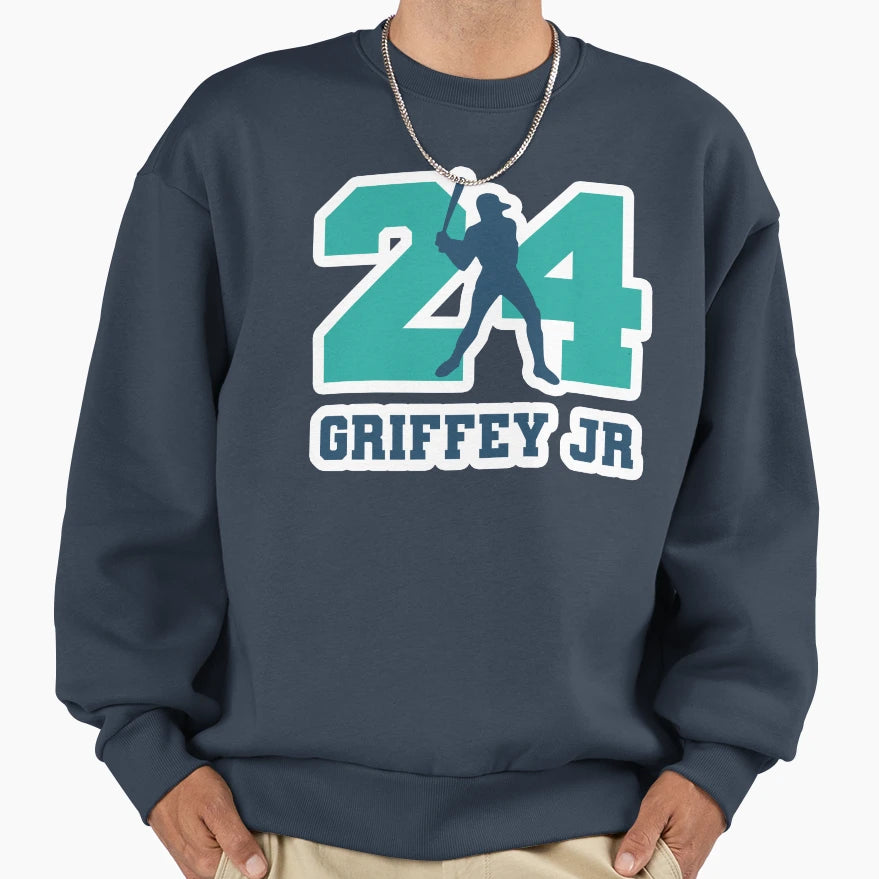 24 Ken Griffey Jr Seattle Redro Sweatshirt - Trendy Graphic Unisex - T-Shirt, Sweatshirt, Hoodie