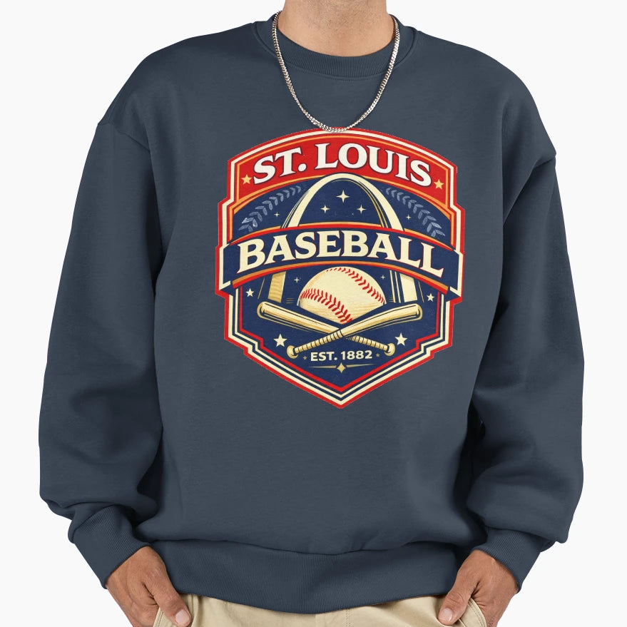 St Louis Baseball Gateway Arch Est 1882 T-Shirt - Trendy Graphic Unisex - T-Shirt, Sweatshirt, Hoodie