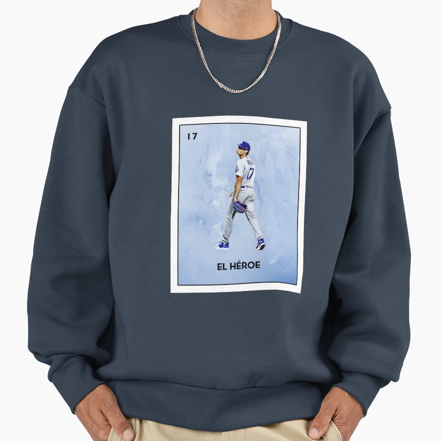 Joe Kelly Mexican Loteria El Heroe Funny Sweatshirt - Graphic Print Unisex - T-Shirt, Sweatshirt, Hoodie