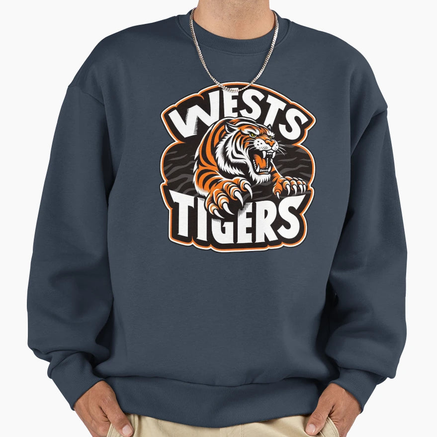 Wests Tigers Sweatshirt - Aesthetic Graphic Men Women - T-Shirt, Sweatshirt, Hoodie