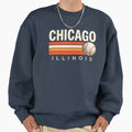 Chicago Baseball Stripes Sweatshirt - Custom Art Print Men Women - T-Shirt, Sweatshirt, Hoodie