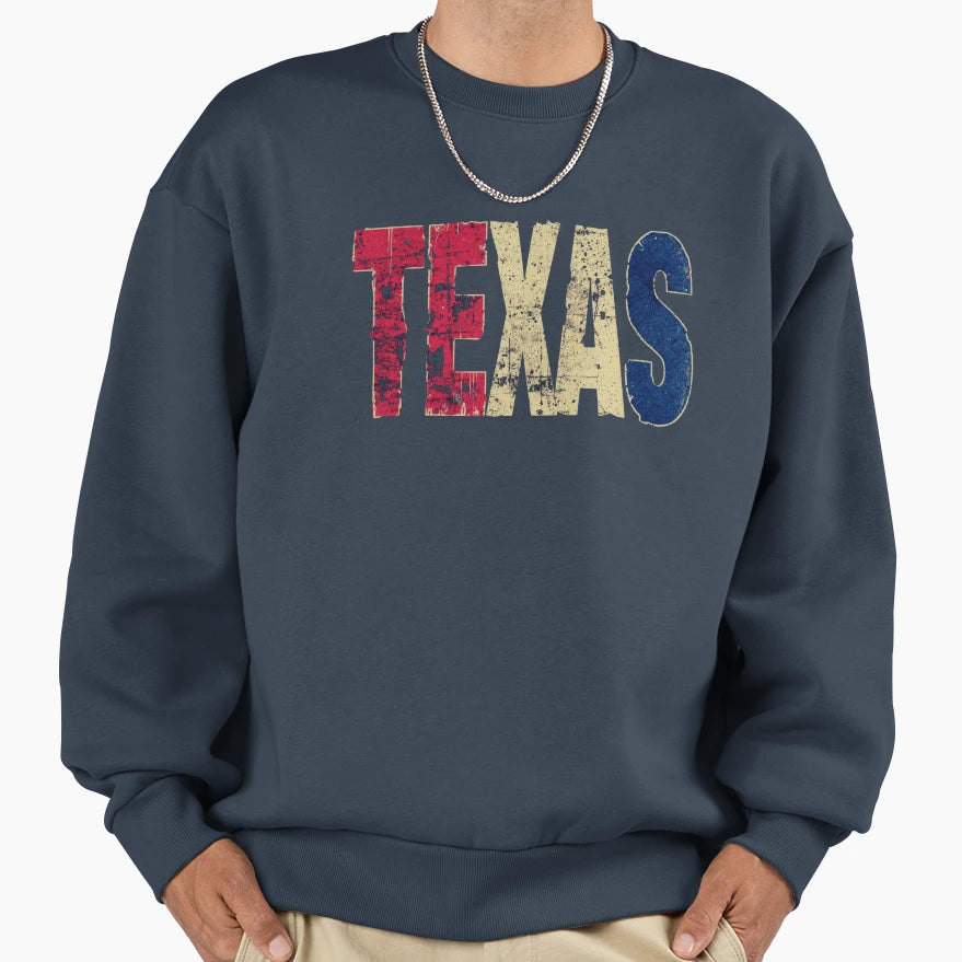 Acid Wash Texas Sweatshirt - Minimalist Print Men Women - T-Shirt, Sweatshirt, Hoodie