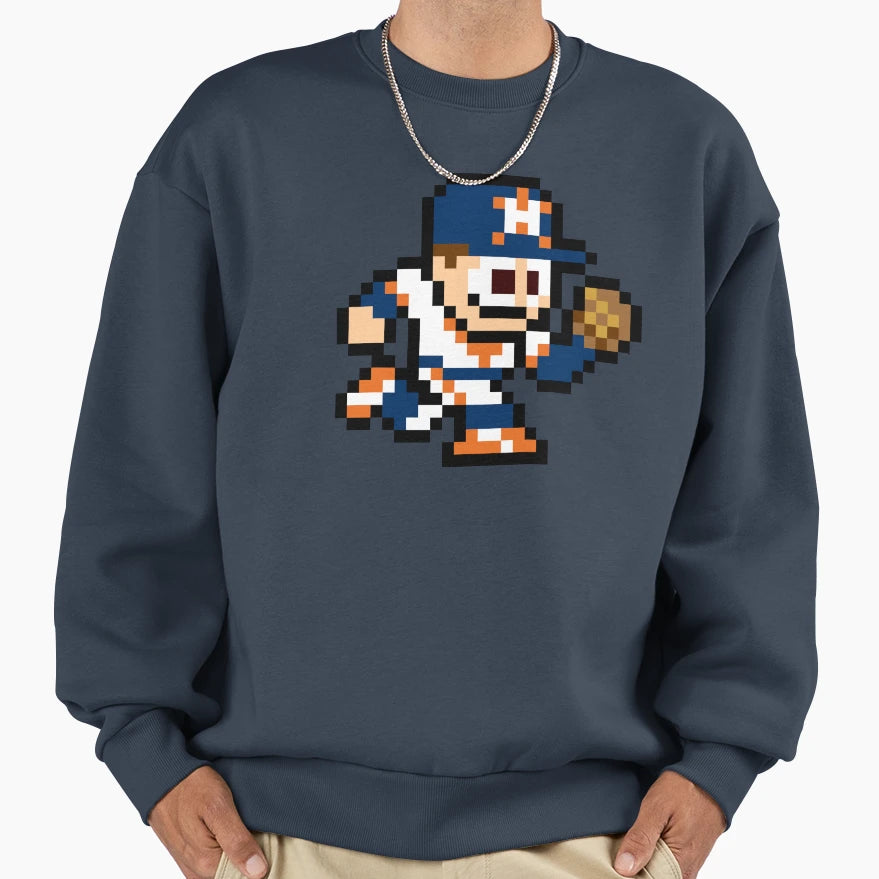 Houston 8 Bit Player Sweatshirt - Casual Everyday Wear Unisex - T-Shirt, Sweatshirt, Hoodie