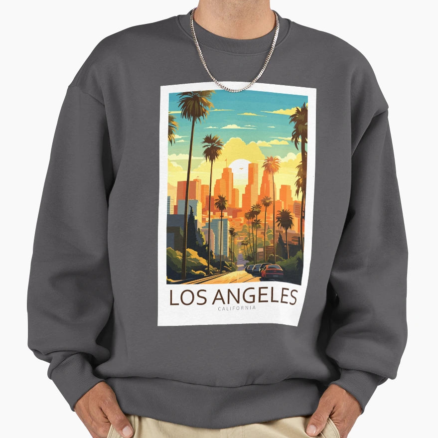 Minimalistic Los Angeles California Sweatshirt - Novelty Apparel for Adults - T-Shirt, Sweatshirt, Hoodie