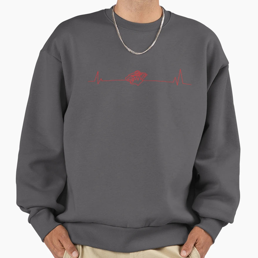 Minnesota Hockey Heartbeat Pulse Sweatshirt - Novelty Apparel Men Women - T-Shirt, Sweatshirt, Hoodie