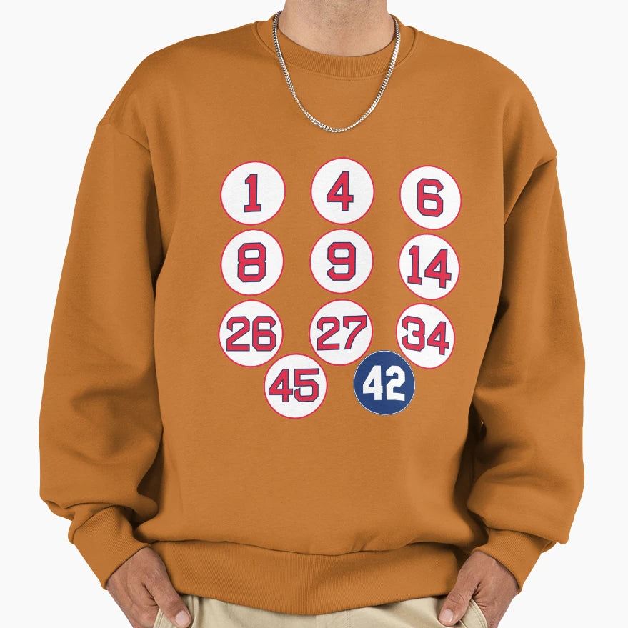 Sox Retired Numbers Sweatshirt - Streetwear Style Unisex - T-Shirt, Sweatshirt, Hoodie
