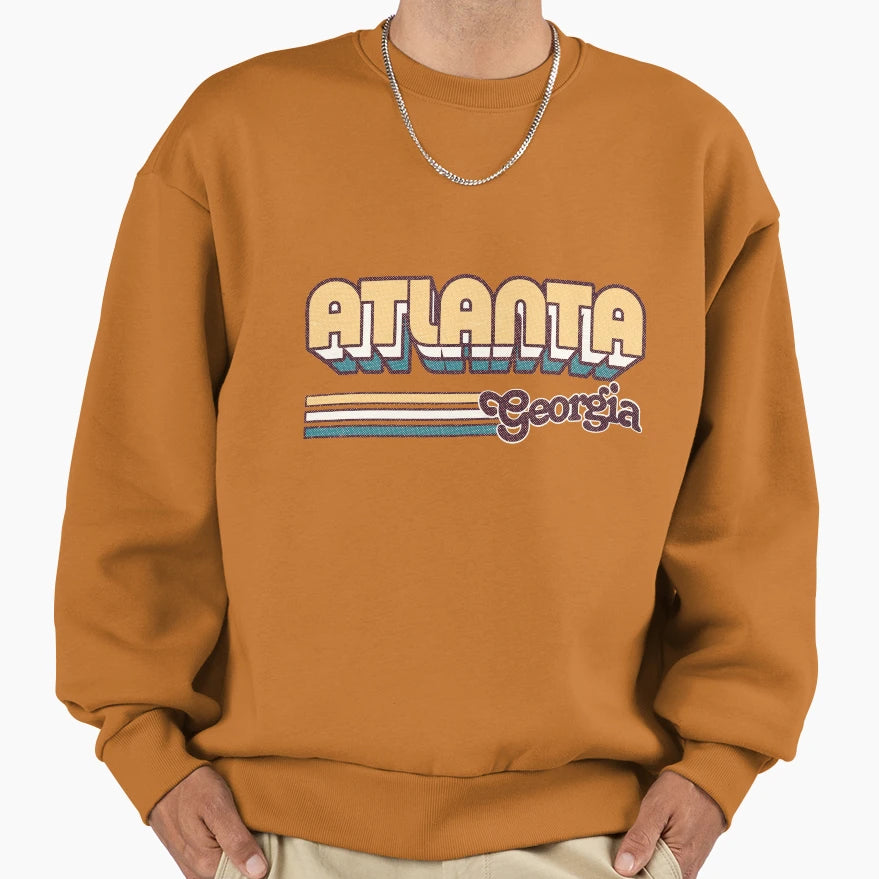 Atlanta Ga City Stripes Sweatshirt - Unique Graphic Men Women - T-Shirt, Sweatshirt, Hoodie