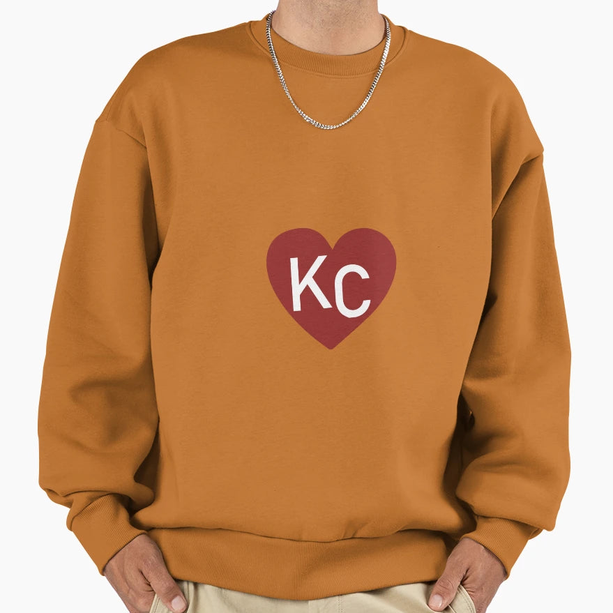 Kc Heart Sweatshirt - Casual Everyday Wear Men Women - T-Shirt, Sweatshirt, Hoodie