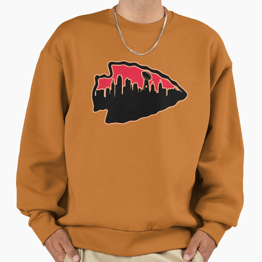 Kansas City Chiefs Arrowhead Kc Sweatshirt - Novelty Apparel Unisex - T-Shirt, Sweatshirt, Hoodie