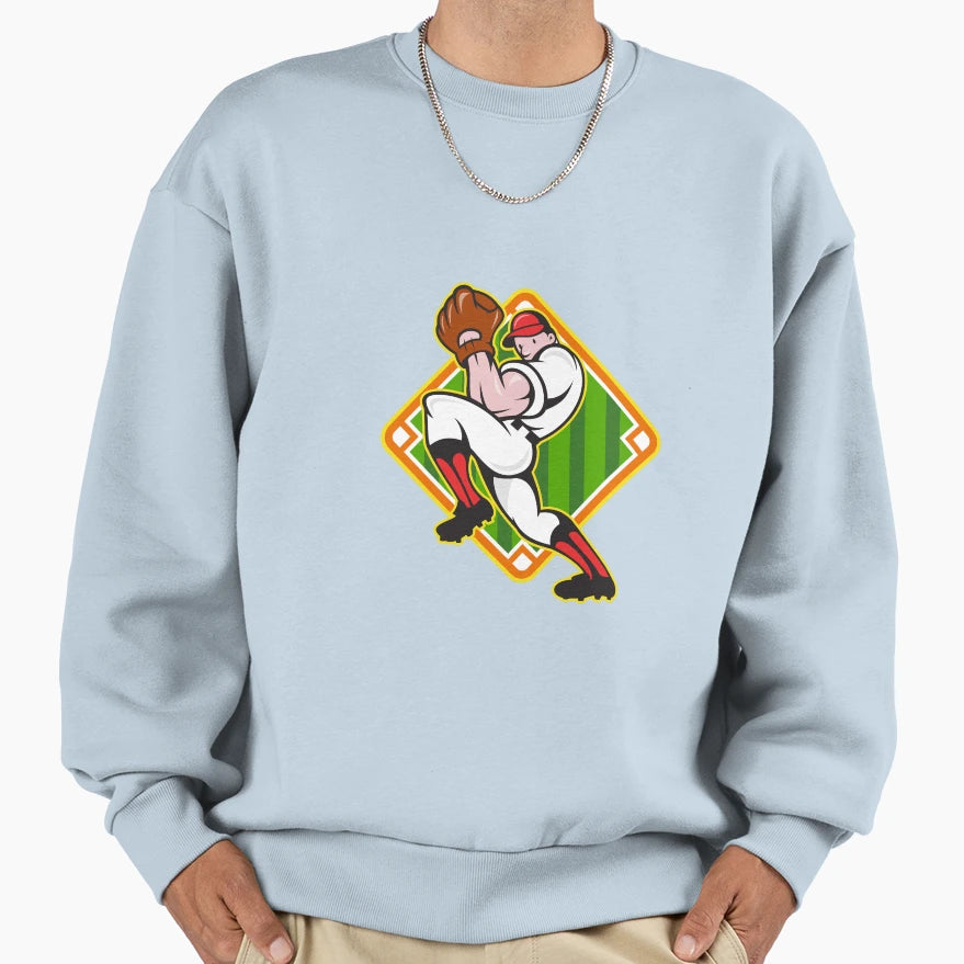 Baseball Pitcher Player Pitching Sweatshirt - Custom Art Print Men Women - T-Shirt, Sweatshirt, Hoodie