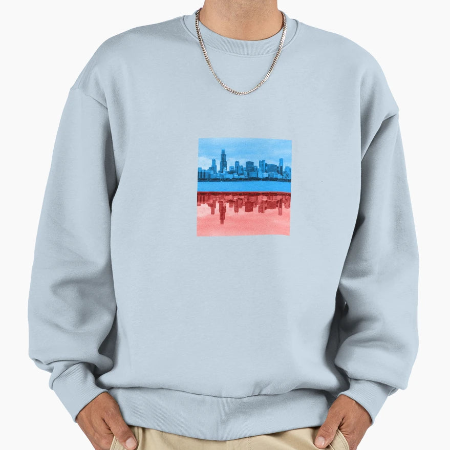 Chicago Skyline Sweatshirt - Casual Everyday Wear Men Women - T-Shirt, Sweatshirt, Hoodie