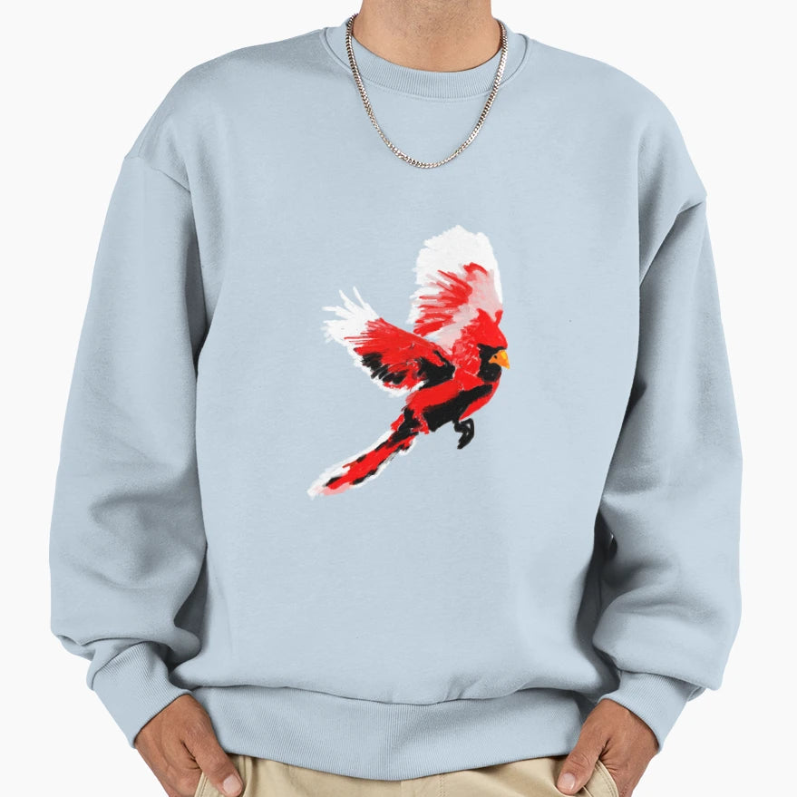 Painted Cardinal Sweatshirt - Custom Art Print for Adults - T-Shirt, Sweatshirt, Hoodie