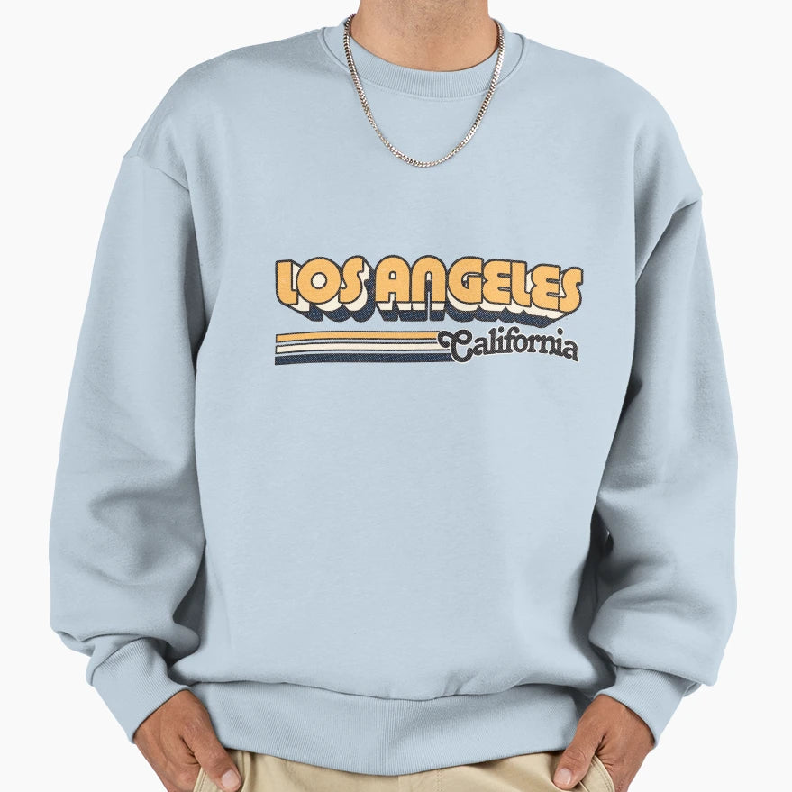 Los Angeles Ca City Stripes Sweatshirt - Graphic Print for Adults - T-Shirt, Sweatshirt, Hoodie