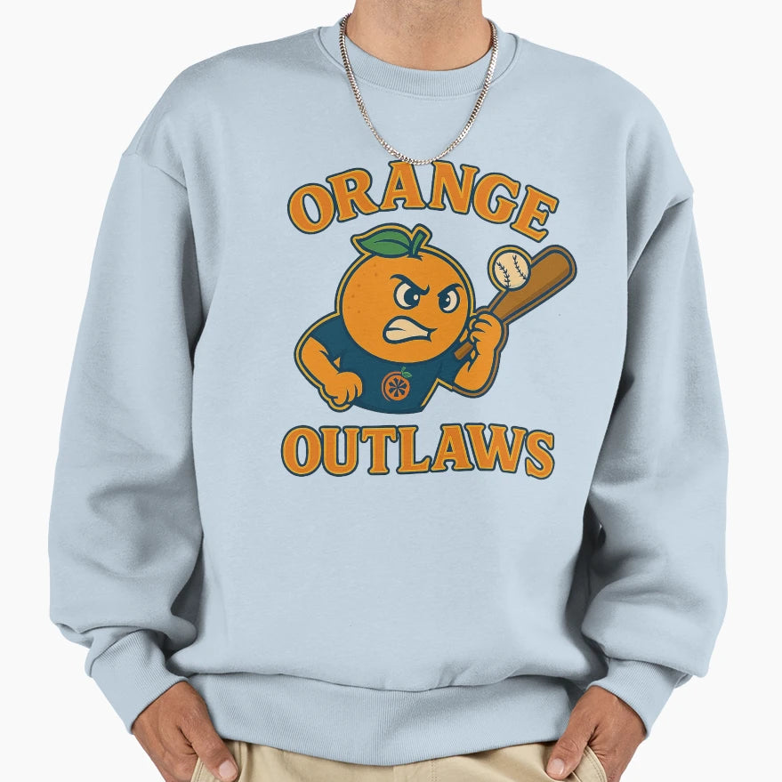 Angry Orange Baseball Sweatshirt - Custom Art Print Men Women - T-Shirt, Sweatshirt, Hoodie