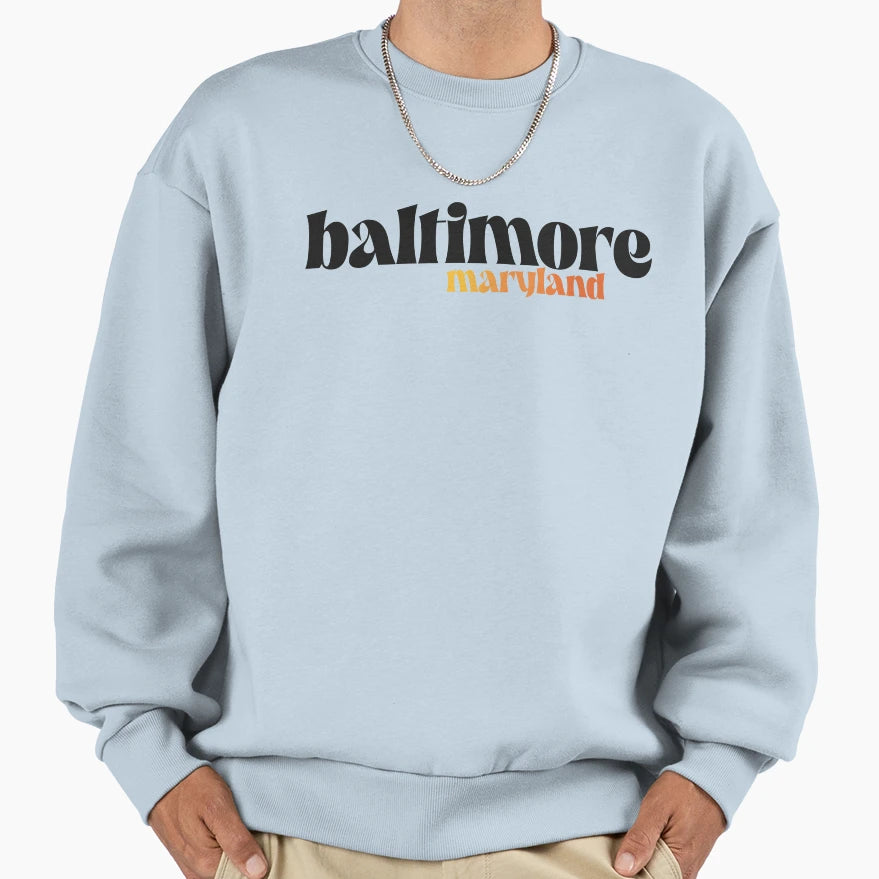 Orange Good Morning Baltimore Sweatshirt - Graphic Print Unisex - T-Shirt, Sweatshirt, Hoodie