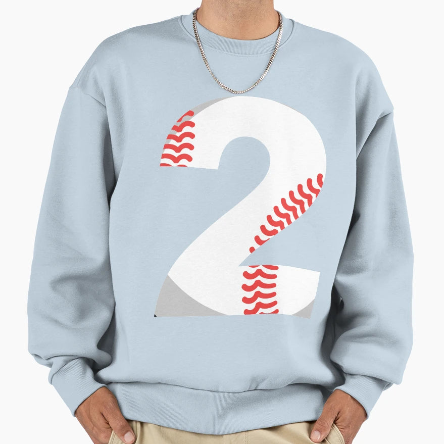 Number 2 Baseball 2 Sweatshirt - Graphic Print Unisex - T-Shirt, Sweatshirt, Hoodie